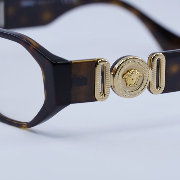Versace VE3320U 108 Eyeglasses Dark Havana 56mm Geometric Frame - Picture 2 of 11